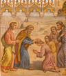Trnava- fresco of scene the Apostles at confirmation