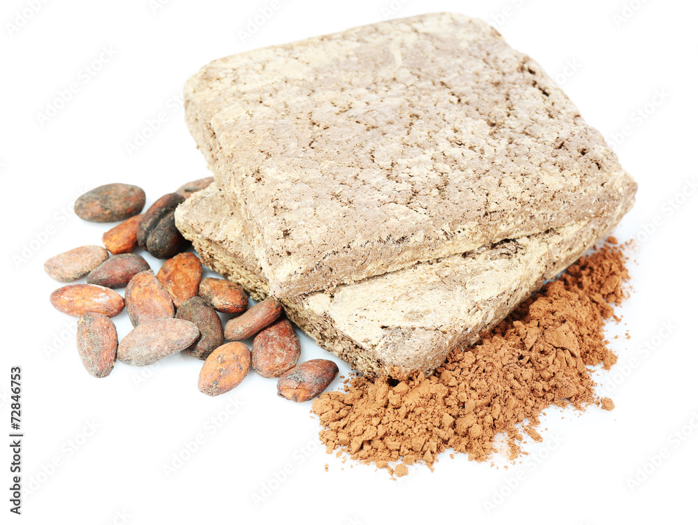 Sunflower halva with cocoa isolated on  white background