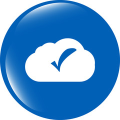 Poster - speech bubbles cloud with check mark web icon