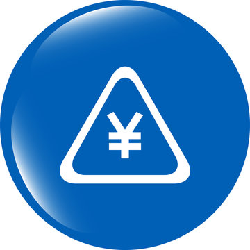web icon on protection sign with yen money sign