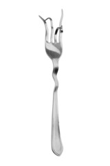 Concept of healthy eating. A broken fork to eat.