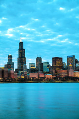 Canvas Print - Chicago downtown cityscape