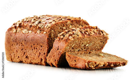 Fotografía Loaf of bread isolated on white background