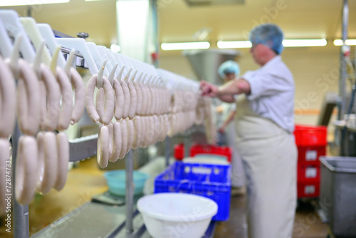 Fotografie, Obraz Lebensmittelindustrie Wurstherstellung // Food Industry