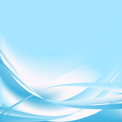 Poster - Blue light waves abstract background