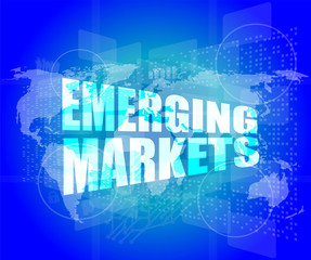 Poster - word emerging marketing on digital touch business screen