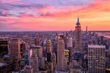 New York City Midtown With Empire State Building At Sunset
