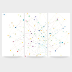 Poster - Set of digital backgrounds for communication, molecule structure