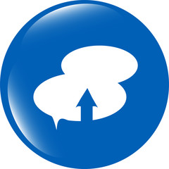 Poster - Upload from cloud icon. Upload button. Load symbol