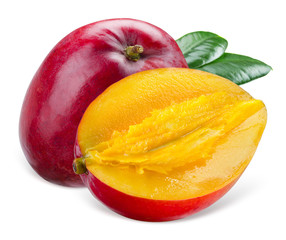 Wall Mural - Mango with section on a white background
