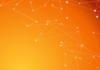 orange molecule connection atom business background