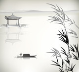 Fototapeta Bambus - Chinese landscape painting
