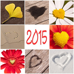 Wall Mural - 2015, collection of hearts related with nature