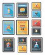 © eatcute - Pet poster flat banner design background set, eps10