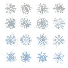 Watercolor Snowflakes, VECTOR, Star,