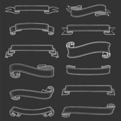 Wall Mural - chalk banners set