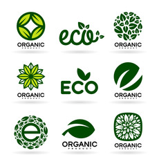 Canvas Print - Icons of Organic Products and Ecology. Eco Icons (15)