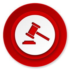 Poster - auction icon, court sign, verdict symbol
