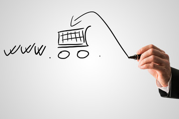Wall Mural - online shopping and e-commerce concept