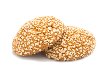 Wall Mural - oatmeal cookies with sesame seeds