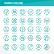 Pharmaceutical and medical icons set