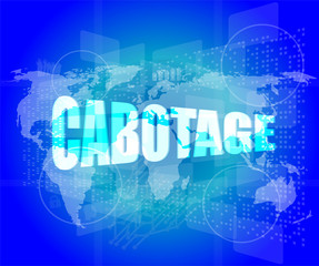 Poster - cabotage word on digital touch screen with world map