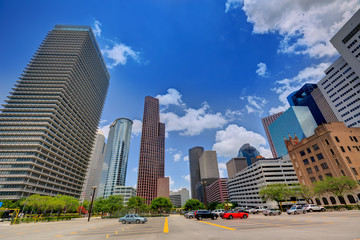 Fototapete - Houston skyline cityscape in Texas US