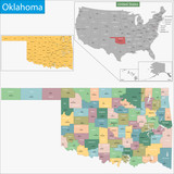 Fototapeta Mapy - Oklahoma map