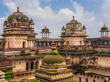 Typical Domes Of Jahangir Mahal, The Orchha Palace, India