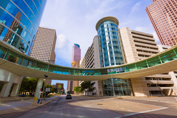 Fototapete - Houston cityscape Bell and Smith St in Texas US