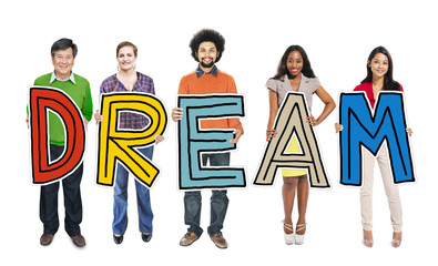 Poster - DIverse People Holding Text Dream