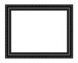 Black picture frame carved wood frame Isolated on white backgrou