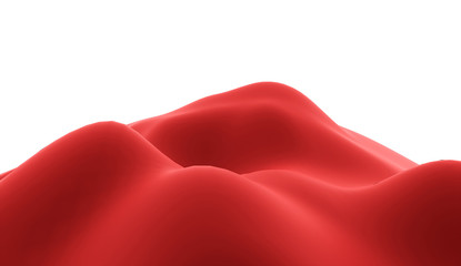 Wall Mural - Red terrain rendered on white