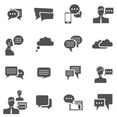 Wall Mural - Chat icons black