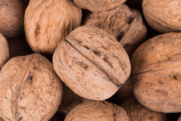 Wall Mural - Close up of walnuts.