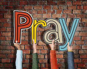 Sticker - Group of Diverse People's Hands Holding Pray