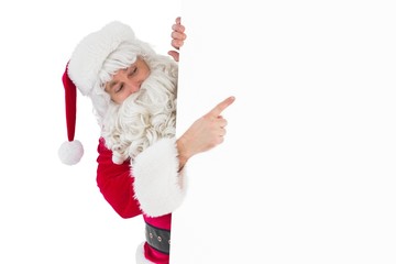 Poster - Festive father christmas presenting sign