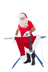 Poster - Father christmas ironing his jacket