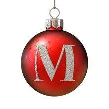 Christmas Ball Font Letter M