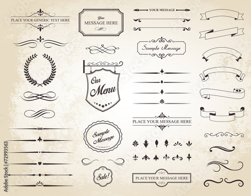 Fotografía Vector Set of Vintage Calligraphic Elements