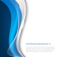 Poster - Abstract blue vector background with wave