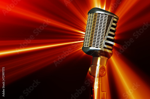 Obrazy mikrofon  mikrofon-w-stylu-retro-z-polyskiem