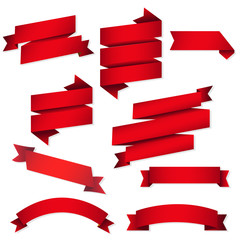 Wall Mural - Red Web Ribbons Set