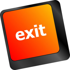 Poster - computer keyboard keys with exit button