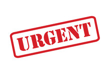 'URGENT' Red Rubber Stamp Vector Over A White Background.