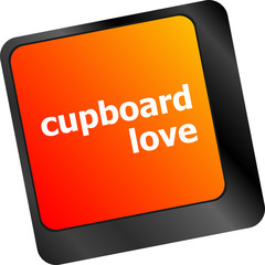 Poster - cupboard love words showing romance and love on keyboard keys