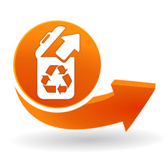 Fototapete - recyclage sur bouton web orange