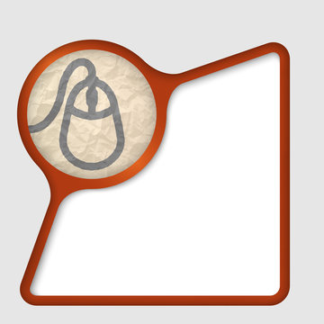 abstract frame with texture of crumpled paper and mouse icon