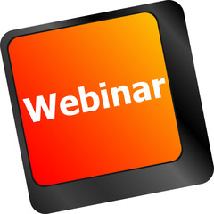 Poster - webinar button on computer keyboard key