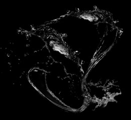 Wall Mural - Water splashes on black background